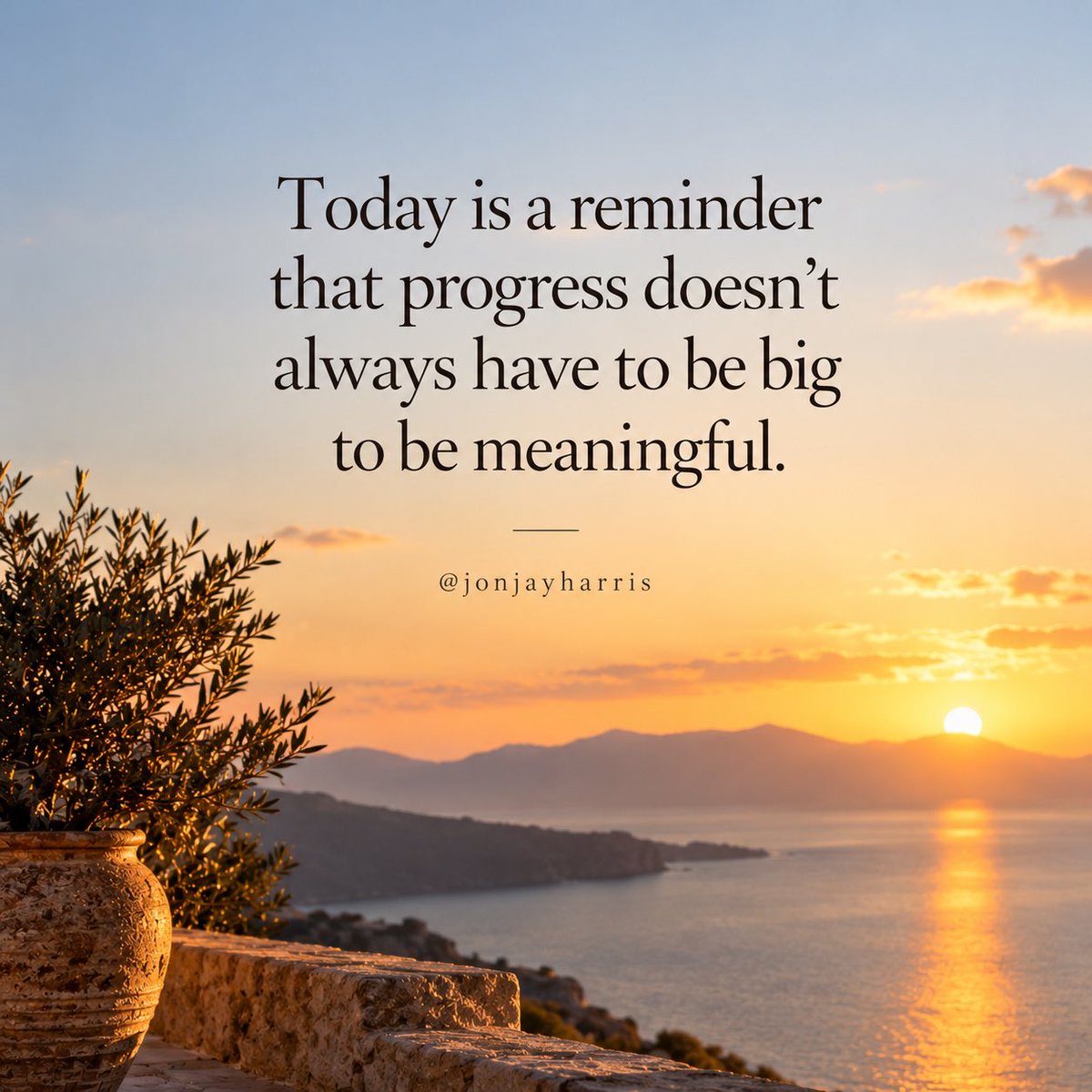 jonjayharris's tweet photo. Progress doesn’t always have to be big to be meaningful.

Sometimes one small step forward is enough.

Keep going. https://t.co/pT87bcpzuW