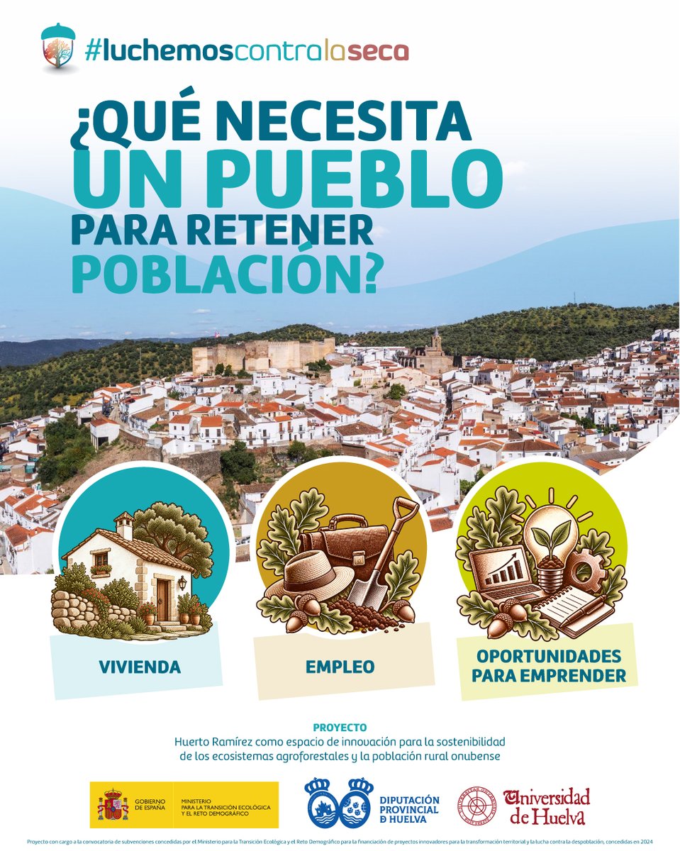 DipuHU's tweet photo. 🏠💼 ¿Qué necesita un pueblo para retener población?

Vivienda, empleo y oportunidades para emprender son algunos de los retos identificados en el diagnóstico territorial del Proyecto Huerto Ramírez #LuchemosContraLaSeca, impulsado por la @DipuHuelva junto a la @UniHuelva. https://t.co/guOcVnvVrk