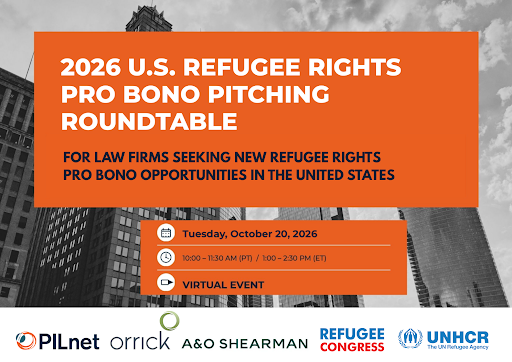 PILnet's tweet photo. Join our 2026 U.S. Refugee Rights #ProBono Pitching Roundtable and hear directly from nonprofits and refugee-led organizations about their legal needs. Register here: https://t.co/5E1eVZLuLS now to receive the Project Catalogue on October 15 so your team can prepare.
@Refugees https://t.co/GvxZXPA4yK