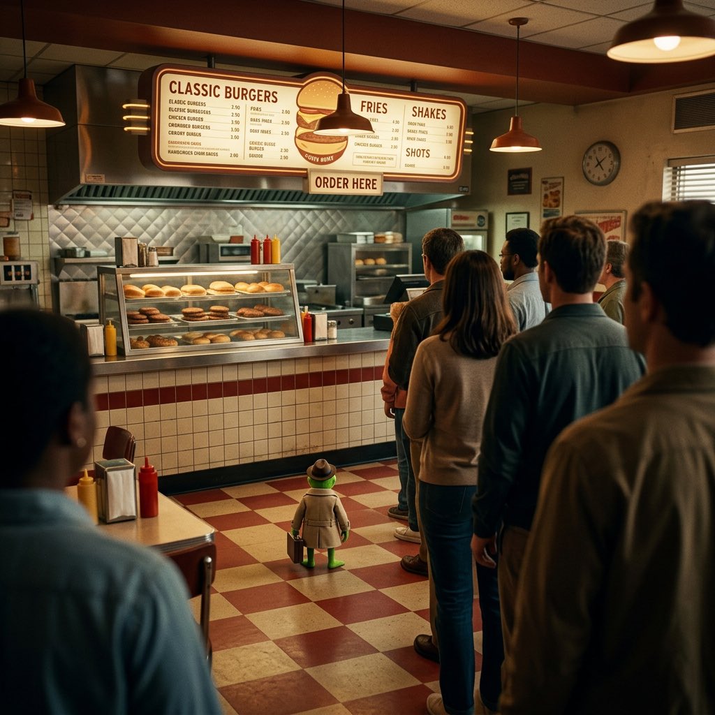 onefrog's tweet photo. I wonder if they have hamburgers with flies in them? https://t.co/xekJ2kBpRO