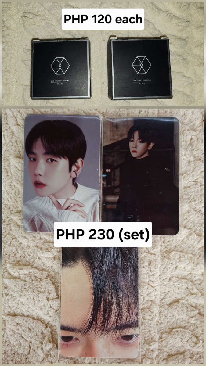 SeBaek_EXO9's tweet photo. Wts lfb ic ph

Rfs: Review center enrollment fee 🥺

EXO SC unsealed album complete inclu except pc
SeSoo unofficial fan
EXO official postcard &amp; perfume
SeBaek photocard
Season's greeting mouse pad

🏷 wts lfb xiumin lay yixing suho chanyeol chen baekhyun kyungsoo do kai sehun https://t.co/TC2jm1alDu