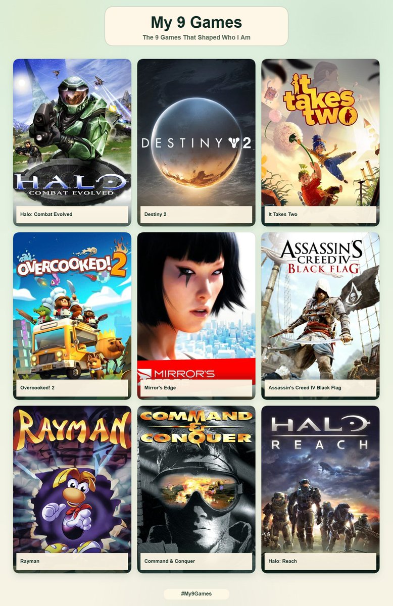 NovArcan's tweet photo. J'ai vu plusieurs personnes partager leur top 9 jeux. Je me suis donc prêté à l'exercice. 

Pour moi, ce classement présente les 9 jeux qui m'ont le plus marqué, pas uniquement pour leur qualité, mais surtout pour les souvenirs auxquels ils se rattachent.

Et vous ?
#My9Games https://t.co/t9K5GPDyzs