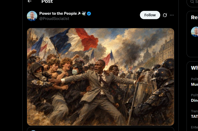 Narra_Creator's tweet photo. This is insane

The Mayor of france Bally Bagayoko is blowing up on X with over 1.9 million views in this post alone

Everyone is calling him the protector for stepping in front of the riot police to defend the students protesting

Everyone is posting about him

X Search : https://t.co/wHIoe1XmM9

This is a Major Frontrun everyone will post about him today