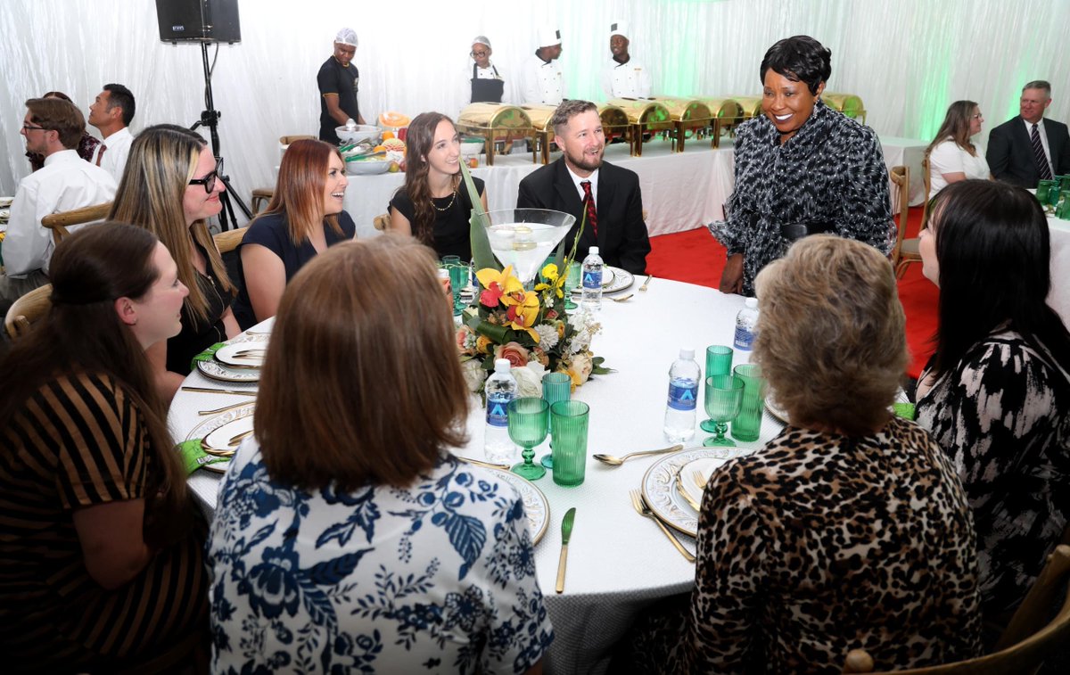 ZimFirstLady's tweet photo. It was a pleasure to host a dinner in honour of Zimbabwe Care from the United States, celebrating an enduring partnership with the Angel of Hope Foundation that, since 2018, has helped bring quality healthcare closer to communities across Zimbabwe.

My heartfelt gratitude goes to the Zimbabwe Care medical professionals from the United States and our local health personnel, whose time, expertise and resources supported the week-long Masvingo outreach and helped essential medical supplies and other donations reach families in need.

This partnership is a beautiful example of what can be achieved when international solidarity comes together with local commitment. We remain committed to strengthening this partnership and ensuring that its benefits continue to touch the lives of our people.