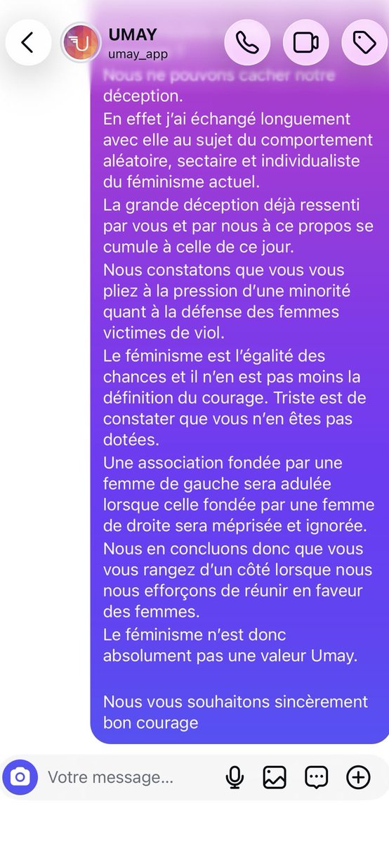 ClaireGeronimii's tweet photo. 🔴« L'engagement politique de votre présidente va à l'encontre de notre combat. »
 Mon combat, c'est la défense des femmes victimes de violences.
 Militante de gauche à la tête d'une asso ? Adulée.
 Militante de droite ? Persona non grata.
 Le « transpartisan » s'arrête visiblement �� la frontière politique.