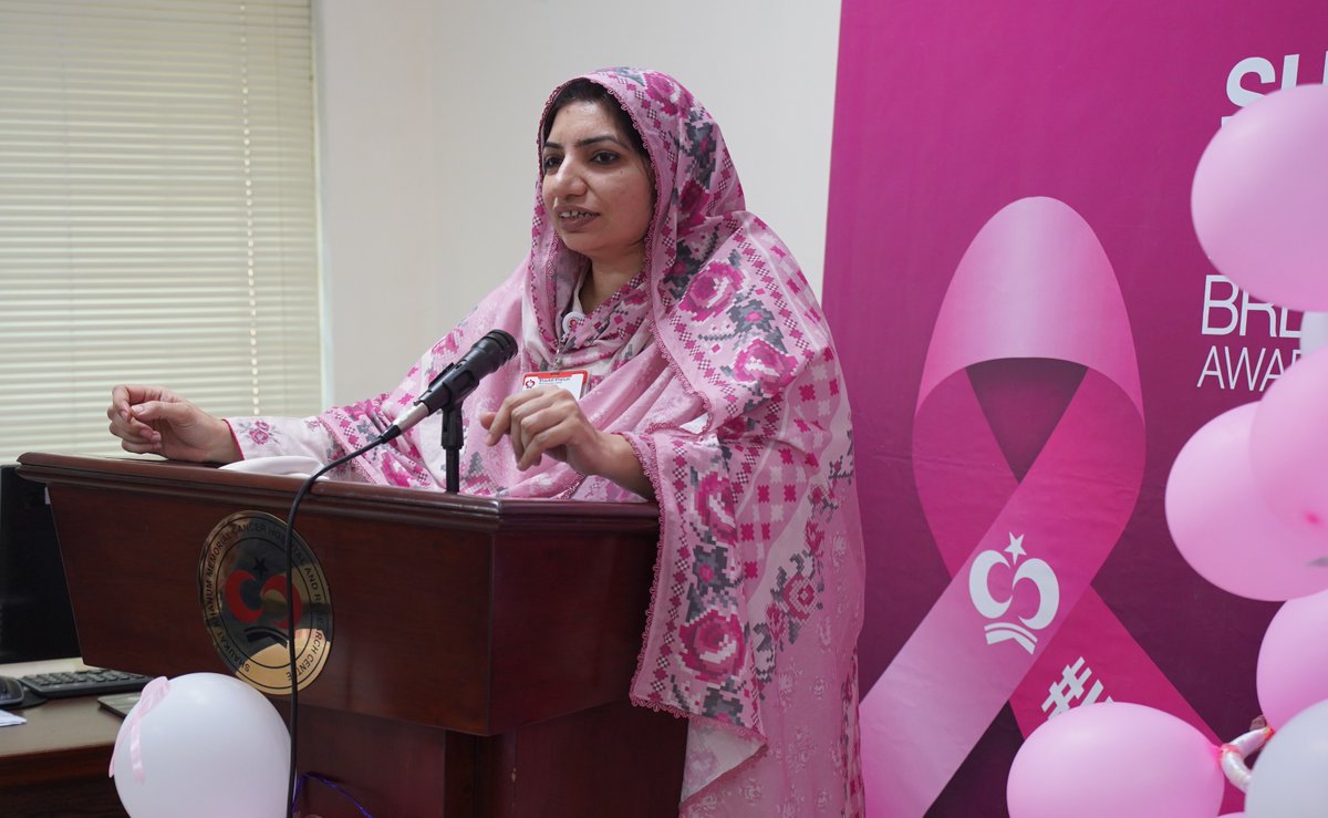 SKMCH's tweet photo. This #BreastCancerAwarenessMonth, SKMCH&amp;RC, Lahore hosted a Self-Grooming &amp; Confidence Building Workshop for breast cancer patients undergoing treatment, creating a space to share practical tips, encouragement and emotional support. https://t.co/aXh92sOMgp