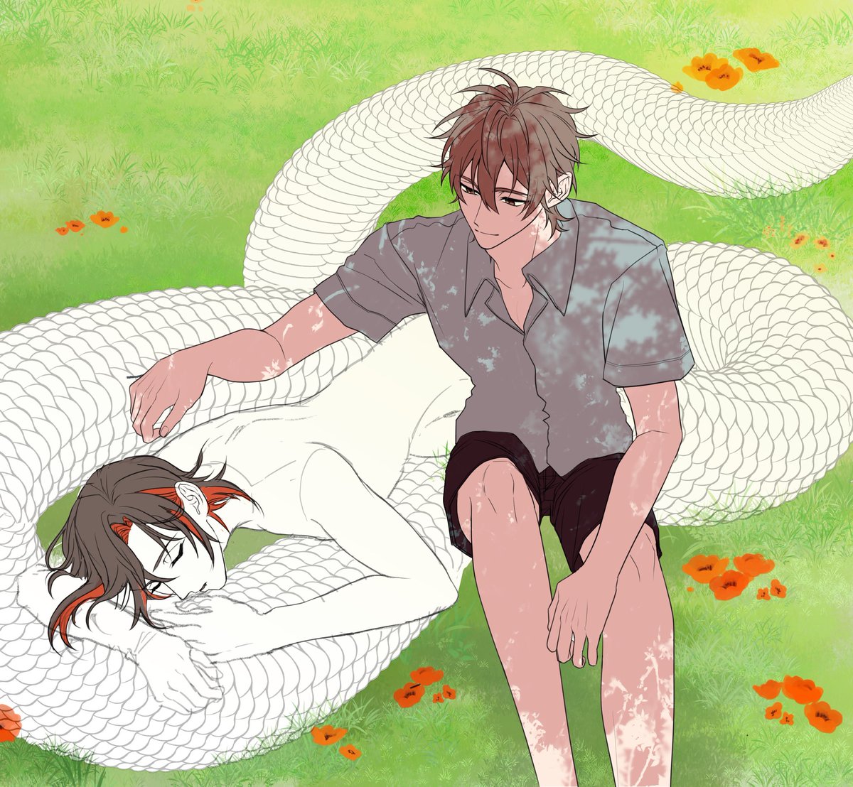 oshioshi_R's tweet photo. 描いてる途中切り上げる前にそこまでの画像を保存してるんだけど、今回の進捗 https://t.co/W9DxgZupkt