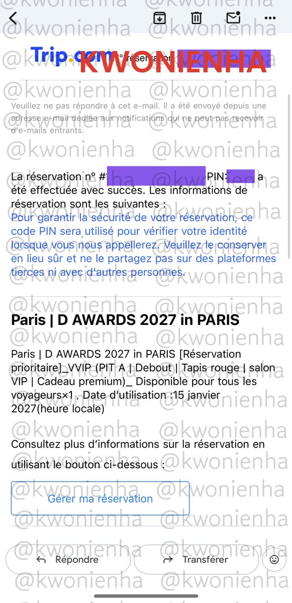 kwonienha's tweet photo. D-AWARDS 2027 in Paris 1 January 15-16🇫🇷
PLENITUDE ARENA

VVIP Pit A - Red Carpet

Selling Extra Ticket Face Value : 553,00€ 

Dm or reply if interested 
Serious Buyer Only !

#DAWARDS #디어워드 #2026_D_AWARDSinParis #JIHYO #DRPIAN #P1Harmony #KISSOFLIFE #AND2BLE https://t.co/WIma01L1ei
