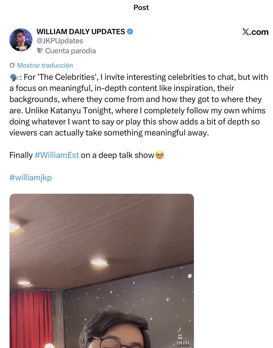 valcrazyforWE's tweet photo. So “the celebrities” is a show with a little more deep in the artists where they are asked about their dreams, backgrounds and things that usually are not asked in common interviews to give you like a deep perspective of them. 
Finally WilliamEst in a deep talk show 😭 I really hope the subtitles are better this time so it can seen for all westies

#WilliamEst