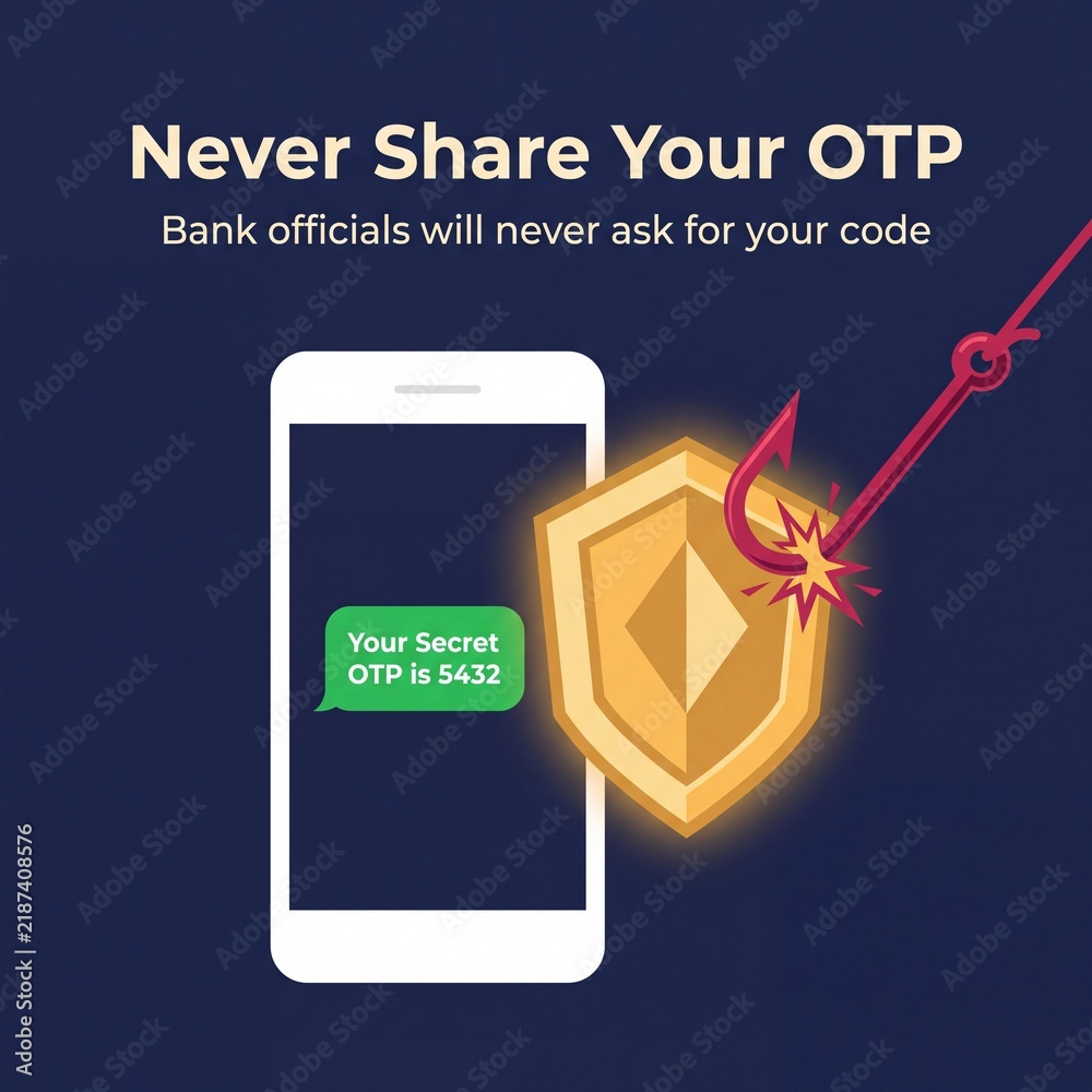 deep_vision27's tweet photo. https://t.co/nyHMYNS62I
Cybersecurity concept illustration of a golden shield protecting a smartphone with an OTP message from a phishing hook

#otp #phishing #scam #fraud #cybersecurity #security #shield #protection #hook #fishing #smartphone #mobile #banking https://t.co/acuAjRak1F