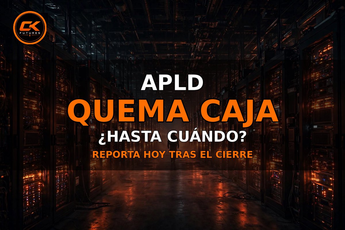 Raybel's tweet photo. $APLD QUEMA CAJA Y EL MERCADO LA PREMIA 🔥 Reporta hoy tras el cierre con pérdida esperada de -$0.31 por acción. Los datacenters de IA cuestan un ojo de la cara... ¿hasta cuándo aguanta el cuento? Te leo 👇

#trading #investing #stockmarket #stockstowatch #stocks #finance #money #daytrader #wealth #PrimeroDIOS #CKFutures
