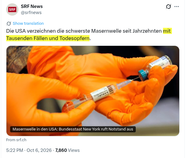 barbouillech's tweet photo. Wäre es nicht völlig nutzlos, würde ich eine Beschwerde einreichen. #noserafe
@srfnews tiefer als Boulevard-Niveau. Ein bisschen Angstmacherei schadet nie. Kennt man ja schon. https://t.co/G5gwVJmFux