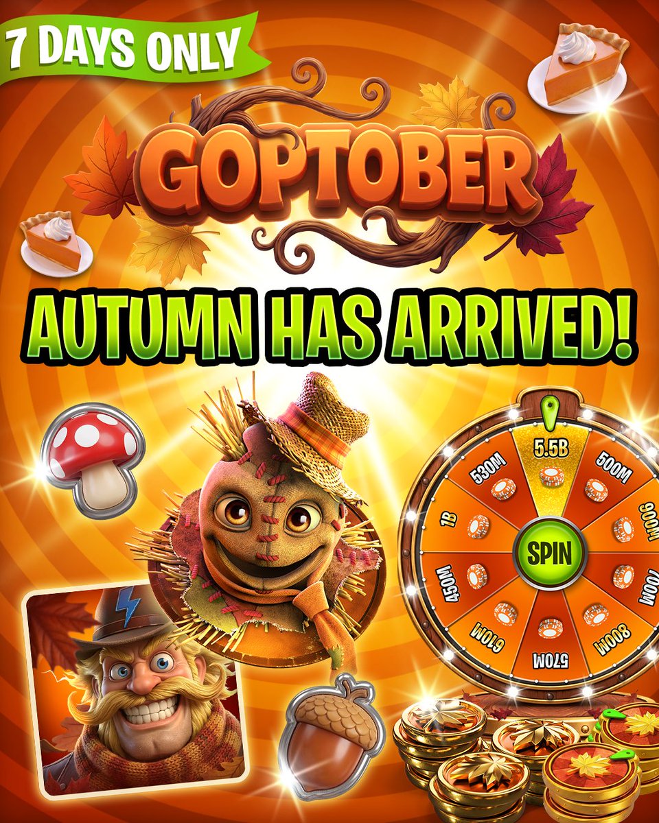 GoP_3's tweet photo. 🍂🥧 GOPtober has arrived in Governor of Poker! A whole week of autumn surprises, golden rewards, and a brand new collectible to chase, with exclusive pins AND a hat up for grabs 📌🎩

Jump in now to see what else is waiting for you 👀

Play NOW! 👉 https://t.co/3ZAD9UxqVZ https://t.co/IF5dGBvUpp