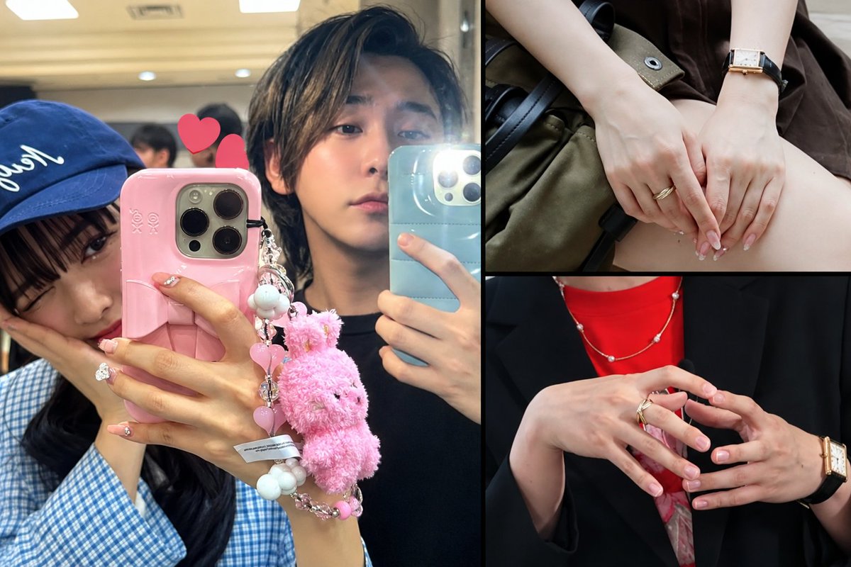 ksp0cy's tweet photo. 【確定】完全なる匂わせを発見👀

Mrs. GREEN APPLE　大森元貴
FRUITS ZIPPER　鎮西寿々歌

同じスマホケース、指輪、時計

これは完全に付き合っているな！

お幸せに https://t.co/n93DYtR9UC