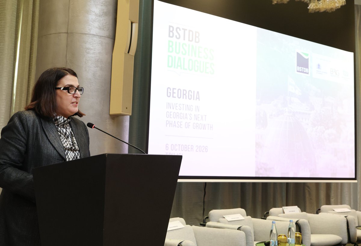 BSTDB's tweet photo. BSTDB brought together businesses, banks and public institutions in Tbilisi to talk about investment, financing and what companies need to grow.

The discussions focused on connectivity, energy and access to long-term finance, alongside direct meetings between Georgian companies and BSTDB banking teams.

The event also included three financing agreements with Georgian banks, worth EUR 37 million in total.

Learn more: https://t.co/paH0DdlGZD