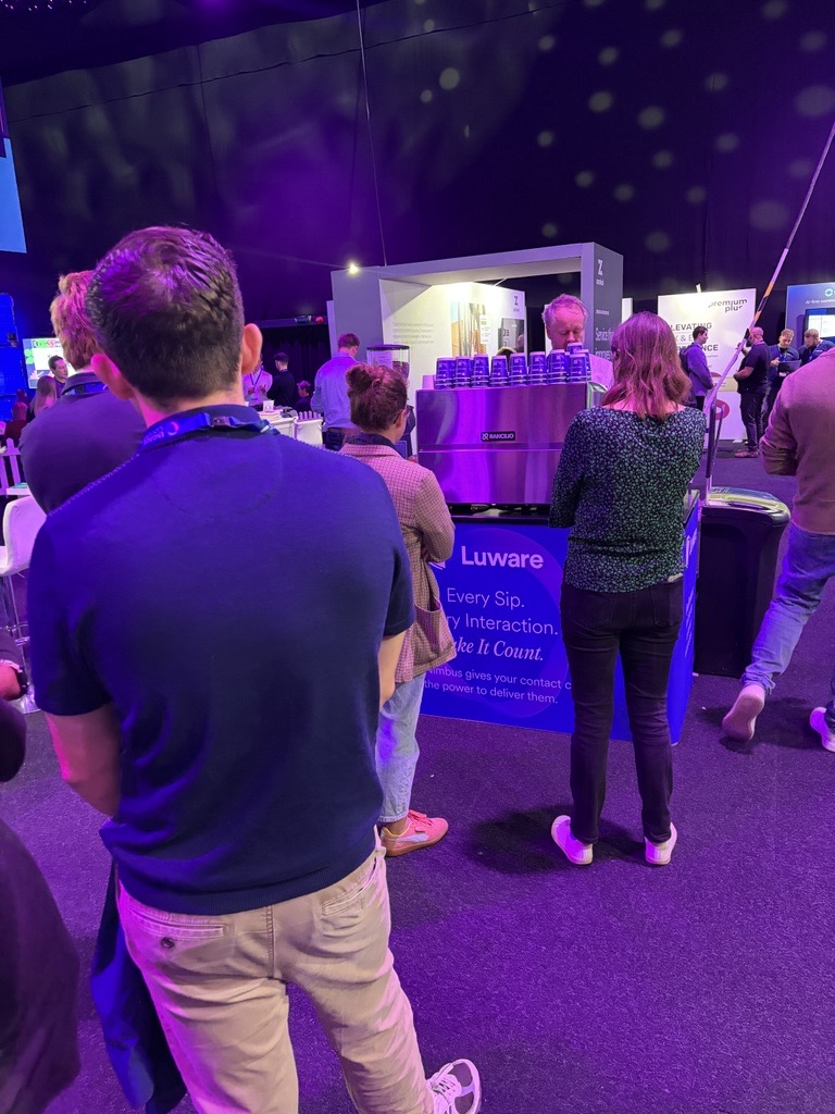 luware's tweet photo. Live from Engage Customer Summit, day one: the team is here, the coffee queue is long, and the LEGO is in high demand.

Find us at Stand D2 today and tomorrow.

#EngageCustomerSummit #LuwareNimbus #ContactCenter #MicrosoftTeams https://t.co/a4hBNhAE7R