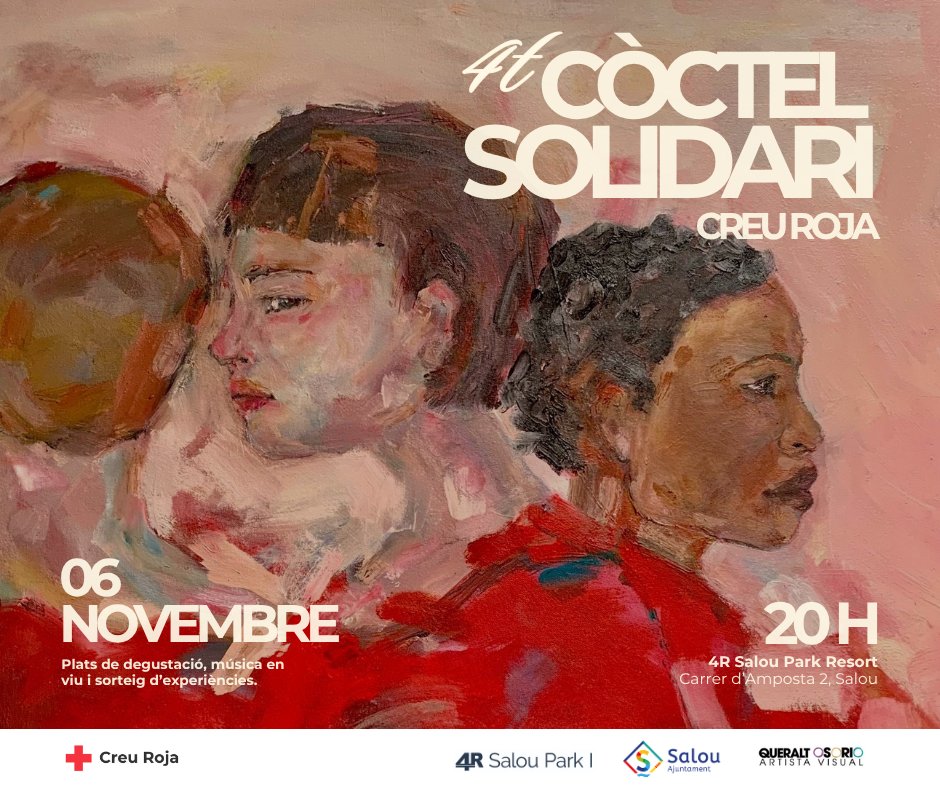 CreuRojaTGN's tweet photo. Arriba la 4ta edició del Còctel Solidari a la Província!🍸🌟

🍤Degustació gastronòmica
🎤Música en viu
🎢Sorteig d'experiències i productes

T'ho perdràs?
‼️Informa't i reserva lloc: https://t.co/V1qbBdkxQB

Ajuda'ns a millorar la qualitat de vida de la Província🫂 https://t.co/6CXDvPk92P