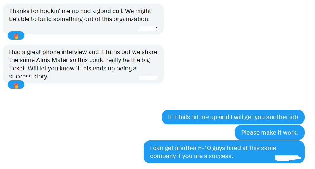 ThomBrady5's tweet photo. Yesterday my friend (a longtime FrogTwitter mutual) was desperate. 

He was down to $50, not a typo, no car, selling his favorite guns to keep from getting evicted. Today we got him an entry-level job as an engineer that pays $85k. He starts this week. 

We are helping real men get back on their feet and feel pride again when they look in the mirror. Let's all get rich and win together.
