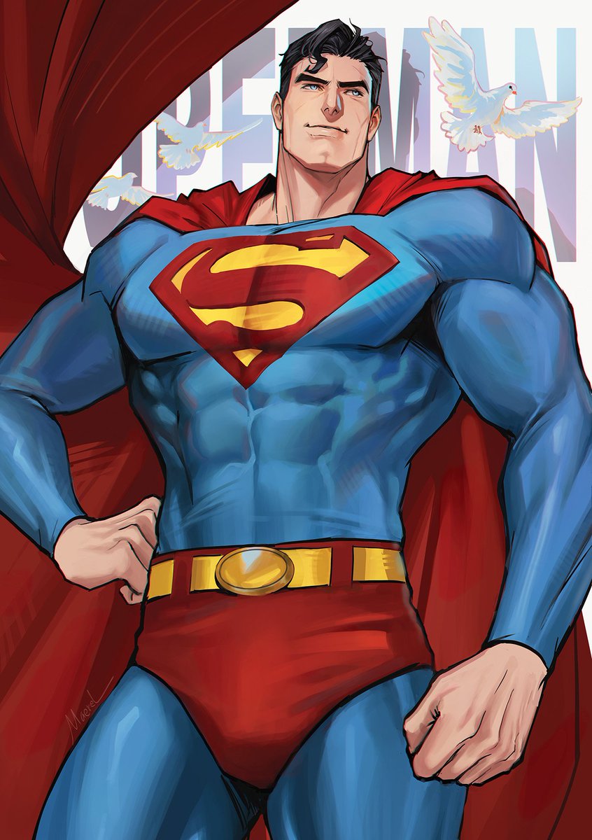 MaerelHibadita's tweet photo. Superman  🦸 

- Sorry for edit a little bit -
Same as my previous Batman artwork. Still trying to learn rendering by mixing anime, a bit of manhwa and a bit of western style.  

Hope you like it!    

 #Superman #DC https://t.co/Z4f2yIoNyn