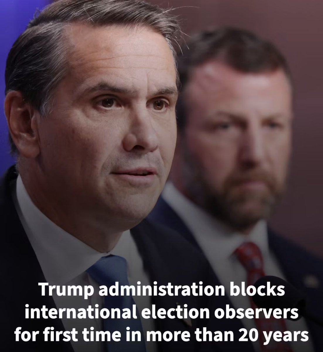 AnnieForTruth's tweet photo. For the first time in 24 years, the Trump administration has decided not to invite international observers to watch the federal election in the United States. This years midterms will proceed without monitors from the Organization for Security and Cooperation in Europe (OSCE,) a regional security group. Trump is doing everything in his power to lie, cheat and steal this election. 🤬 Show up in massive numbers to Vote Blue so he cannot steal or question the results! 💙💙💙🇺🇸🇺🇸🇺🇸🇺🇸