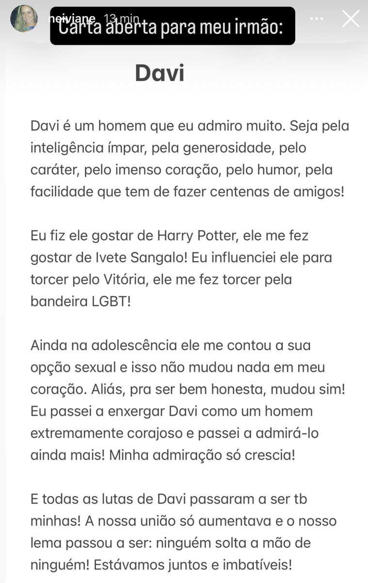 eiDavizinho's tweet photo. e eu que acordei com uma carta aberta da minha irmã no Instagram 😭 https://t.co/TMe4TbcIfX