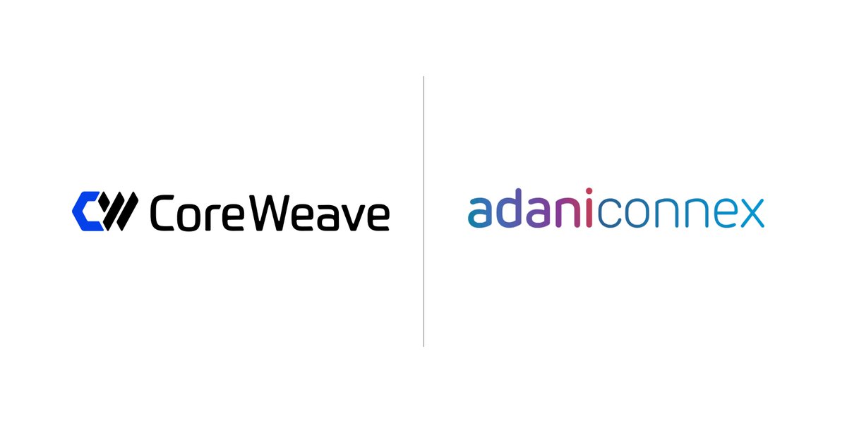 CoreWeave is partnering with AdaniConneX to establish our first infrastructure presence in India 🇮🇳 We also plan to open a local office and hire professionals from the region's vibrant and growing AI ecosystem. More here: 📷