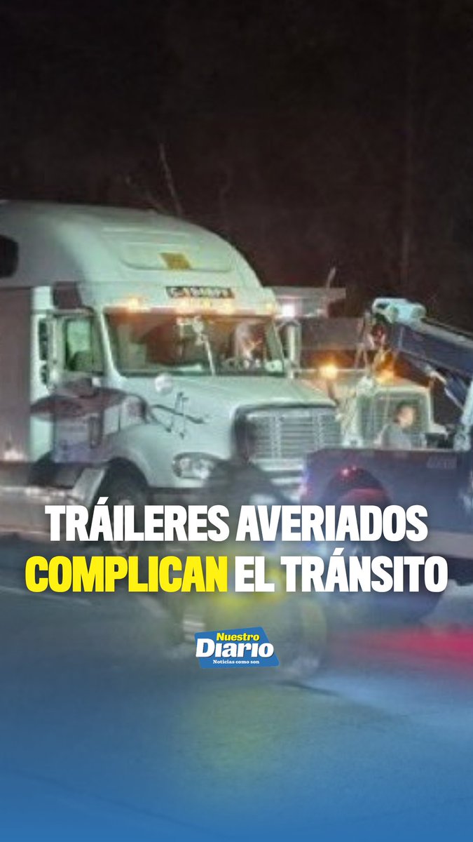 🚛⚠️ TRÁILERES AVERIADOS COMPLICAN EL TRÁNSITO ⚠️🚛 Un tráiler que quedó empotrado en la bajada de Villa Lobos, en el kilómetro 17 de la ruta CA-9, ya fue re…