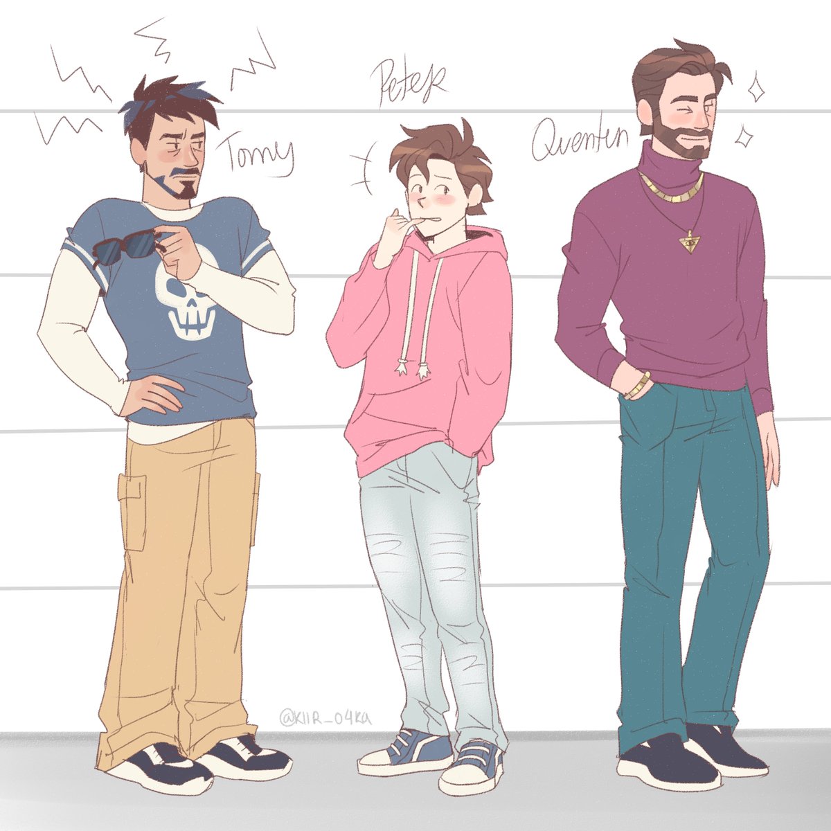 Kiir_o4ka's tweet photo. I like this art style so much I'm sorry😭
Don't look at Quentin he just there...

#tonyxpeter #starker #tnpt https://t.co/rKtHwgZCM7