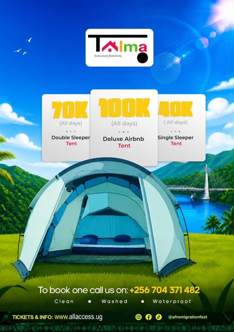 Yehangane2003's tweet photo. #AfroMigrationFestival is here again 9-11th 0ct. @TalmaTents brings you a single sleeper  tent at 40k, double sleeper tent at 70k. Delux Airbnb tent at 100k. Just grab your tickets at https://t.co/bTv5JqER7B https://t.co/uRk63xGqmH