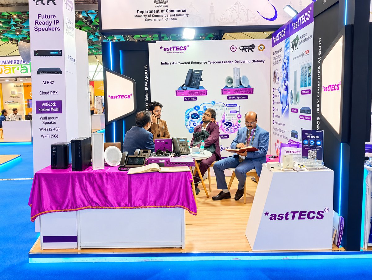asttecs's tweet photo. A Glimpse of the *astTECS Team on Day 1 at India Mobile Congress 2026 🇮🇳 A great start to IMC 2026 at Yashobhoomi, New Delhi,
📍 Meet us at Stall BP-27 | Atmanirbhar Bharat Pavilion 📅 7th–10th October 2026
#IndiaMobileCongress #IMC2026 #AIinTelecom #TelecomIndustry https://t.co/uCc15Dx1x7