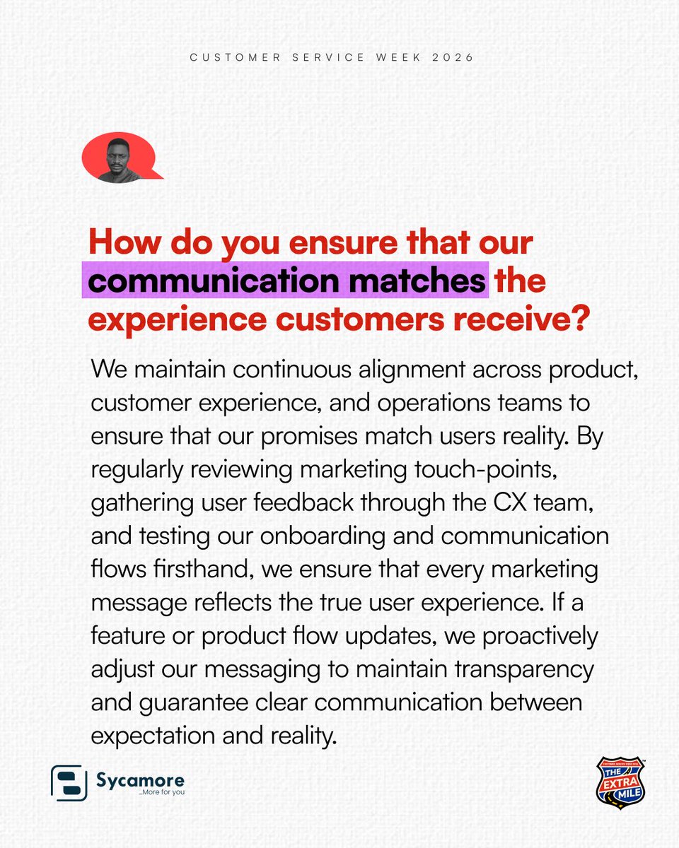 SycamoreNG's tweet photo. Ire from the Marketing team shares how Marketing shapes the customer experience from the very first interaction, using messaging, branding, and content to set the right expectations before a customer even signs up or opens the app💚✨

#csw2026
#Sycamoreforyou https://t.co/joDKpD3w6U