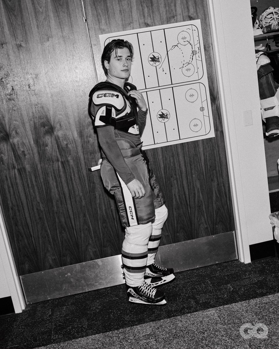 GQMagazine's tweet photo. In addition to being the NHL’s next big star, Macklin Celebrini also possesses heartthrob looks; he appears, essentially, like he could have been cast in Heated Rivalry or Off Campus—the ultra-popular romance shows that have recently used the world of hockey as a backdrop for steamy love stories.

As his profile has risen, he has become an unwitting target of intrigue, fascination, and parasocial projection among those series’ many (mostly female) viewers, who are eager to find examples of, or at least hopeful stand-ins for, their fictional fantasies in the real world.

It’s an unexpected—or at least ancillary—form of attention, one that he’s still getting used to. “There’s been times where it’s a little much,” Celebrini admits when asked if fans have behaved out of bounds. He says he gets the occasional crazy DM.

“But I think you’ve got to just always obviously be calm and kind of just handle whatever gets thrown at you.” https://t.co/LcFGkUuBGd