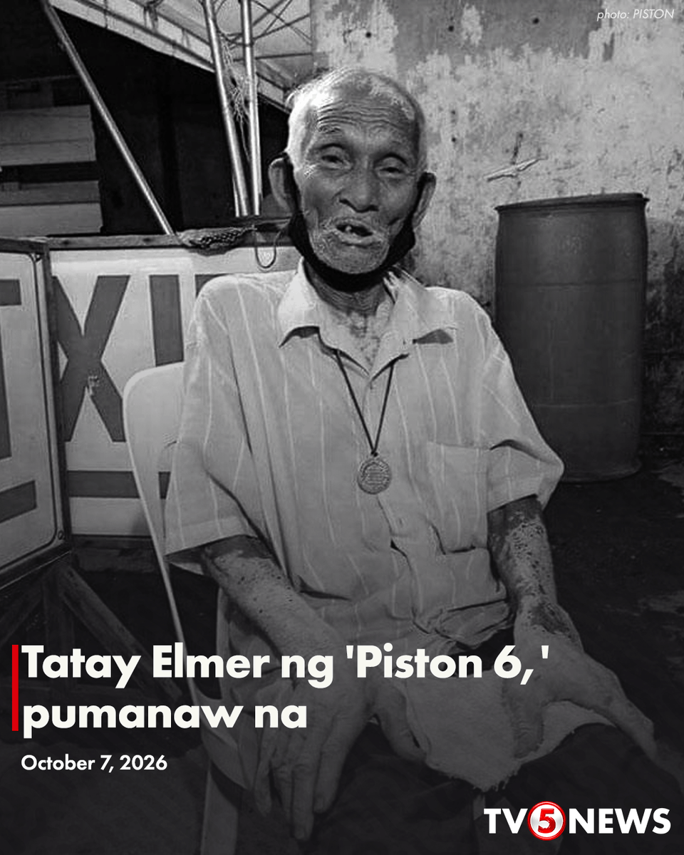 News5PH's tweet photo. REST IN PEACE, TATAY ELMER 🙏

Pumanaw na ang 78-anyos na jeepney driver at PISTON member na si Elmer Miralles Cordero ngayong Miyerkules, Oct. 7.

“He touched so many lives with his kindness and love… We kindly ask for your thoughts and prayers for the family during this difficult time,” mensahe sa isang social media post.

Kabilang si Tatay Elmer sa tinaguriang “Piston 6,” anim na jeepney driver ng PISTON na inaresto dahil sa pagsasagawa ng demonstration sa kasagsagan ng pandemya noong June 2020. Kalauna’y ibinasura ang mga reklamo at nakalaya ang mga tsuper.

Nakaranas ng heart attack si Tatay Elmer habang lumalahok sa transport strike ng Piston sa Caloocan City nitong nakaraang linggo.

RELATED REPORT: https://t.co/WfF8f1XRjR