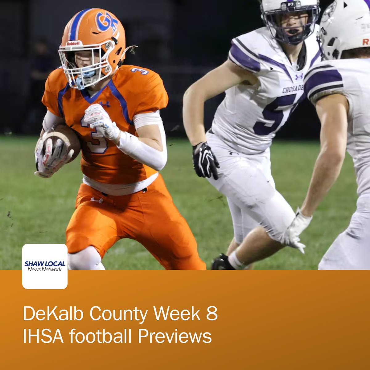 Daily_Chronicle's tweet photo. DeKalb looks to start a late playoff push with a win against Metea Valley, Genoa-Kingston takes on state-power Byron, and Kaneland and Sycamore close out their Interstate 8 slates. Week 8 DeKalb County-area previews and predictions: https://t.co/KweIsJuq2Z