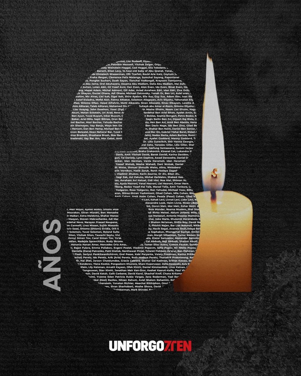 IsraelinRepDom's tweet photo. Hoy recordamos. 7.10.2023 

Aquel sangriento día para nuestra nación. Aquel día bestial en donde 1,200 vidas fueron asesinadas por terroristas palestinos de Hamás. 

Niños, ancianos, mujeres, hombres… todos inocentes, masacrados vilmente por las manos del odio. 

El mundo no callará nuestra voz y nos defenderemos, hoy, mañana y siempre.

NUNCA MÁS. 🕯️
