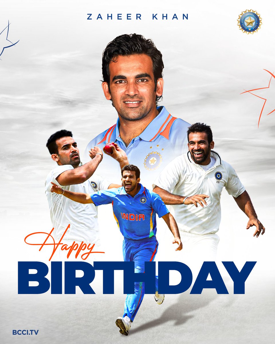 BCCI's tweet photo. 3⃣0⃣9⃣ Intl Matches 🙌
6⃣1⃣0⃣ Intl wickets 👌
Winner of ICC Men's Cricket World Cup 2⃣0⃣1⃣1⃣ 🏆

Here's wishing the legendary former #TeamIndia pacer Zaheer Khan a very Happy Birthday! 🎂🙌 

@ImZaheer https://t.co/TEtHjY06Kq