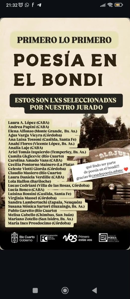 amanita4433's tweet photo. La Casa de la Poesía y la municipalidad de Río Cuarto, Córdoba, convocaron a poetas para su proyecto Poesía en el bondi. Difundir poemas en los bondis, una bellísima idea. Bueno, mi poema ha sido uno de los seleccionados 💙 https://t.co/j5X1nSr7mA
