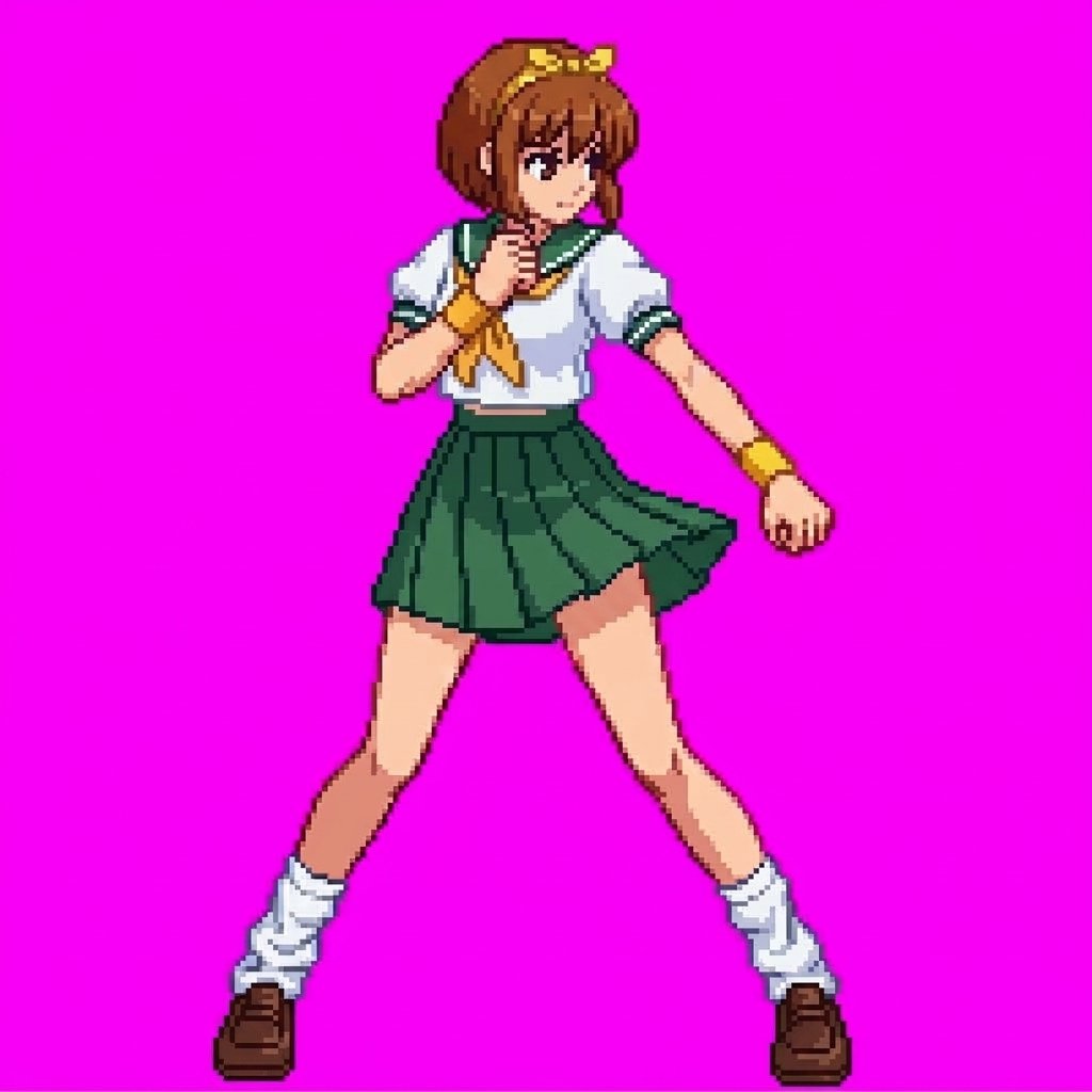 letmebecool_dev's tweet photo. ASUKA HONDA — Battle Stance &amp; Color Palettes 🧪🥋
Asuka 120% Burning Fest. (Saturn/PS1 32-bit mockup)
Which palette are you picking for Round 1? 1, 2, 3 or 4? 👇
#pixelart #ドット絵 #FGCArt #retrodev #indiedev #Asuka120 #SegaSaturn https://t.co/S9b1LM3fKA