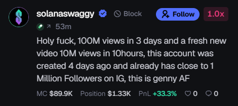 SykoTrades's tweet photo. @Salemxbt $CHARLES #1 ai influencer on IG right now. super underpriced sleeping giant. https://t.co/MkHkrVqbYs