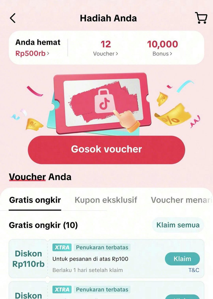 Putri_m3ga's tweet photo. Malam ini harus begadang buat gosok voucher berhadiah 1 JUTA tepat jam 12 siapa tahu ini malam keberuntungan gw gitu lo
https://t.co/D62XuRi40U
#GosokVoucher1JutaTikTokShop https://t.co/Z9ONf0wCzE