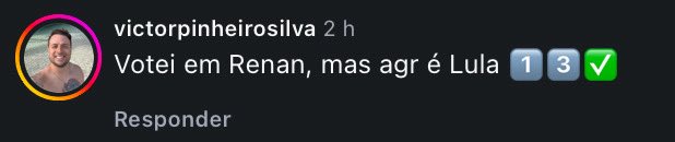 msticallffs's tweet photo. sim galera, caiam mesmo nesse bait fraquissimo de que quem vota no renan vota no lula

olha ai o cara que votou no renan no primeiro turno, olha a rapazeada que ele segue https://t.co/zHfNzFoWcm