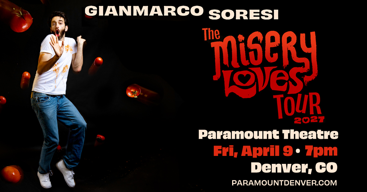 ComedyWorksEnt's tweet photo. 🚨JUST ANNOUNCED🚨

@GianmarcoSoresi is coming to @paramountdenver on Friday, April 9!

🎟️ Presale runs Wed, Oct 14 at 10am – Thurs, Oct 15 at 11:59pm
🔑 PW: DENVER
🎟️ Link in bio! https://t.co/VHHG4BkURF