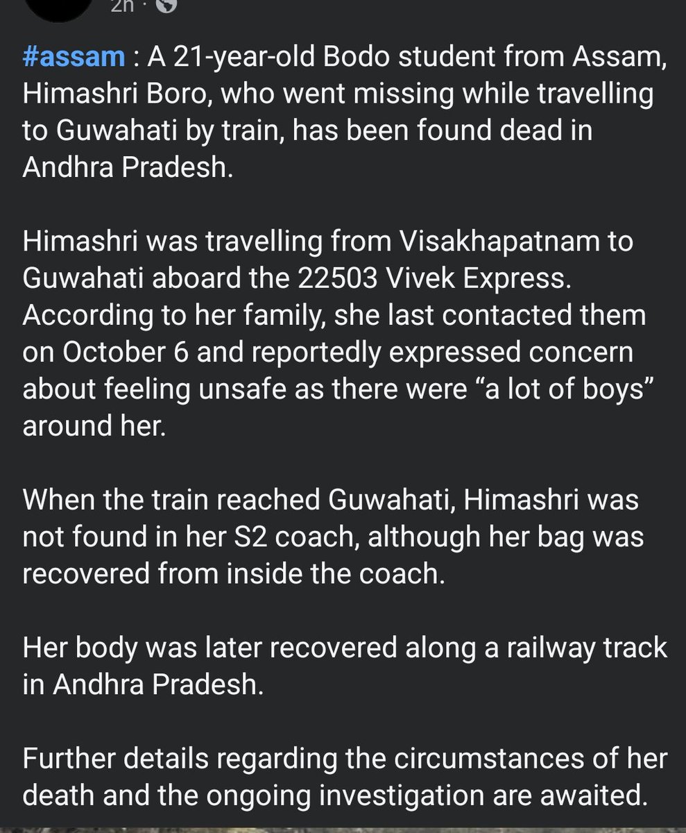 Biswajit_4u's tweet photo. Nowadays, it has become normal for people from the Northeast to die after going outside.
#Assam #HimashriBoro https://t.co/5R2A4tvEAi