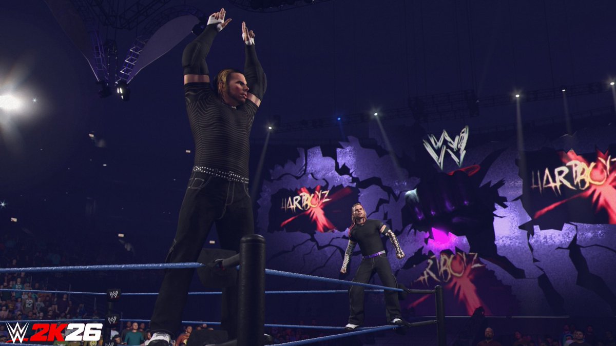 WWEgames's tweet photo. Patch 1.19 is out now. Notes available here: https://t.co/88GzyFZbUD #WWE2K26 https://t.co/TF32YDgLGV