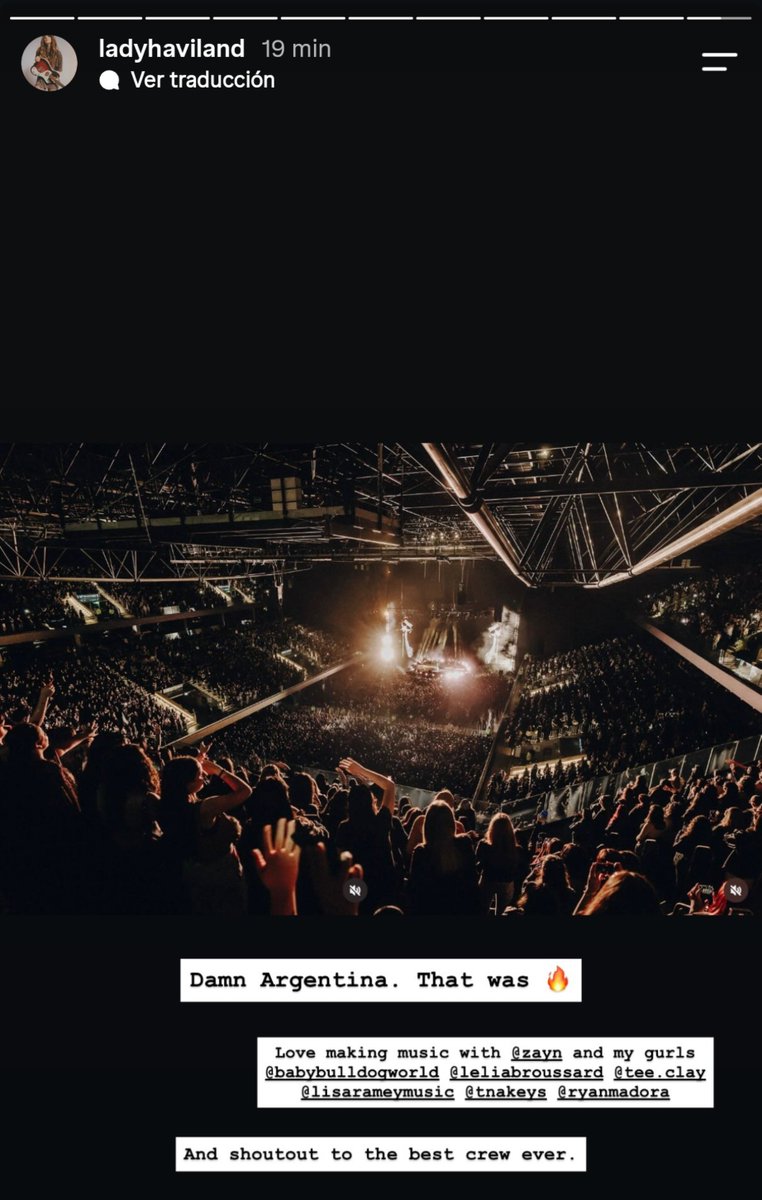 folkloreailu's tweet photo. "EL MEJOR PUBLICO" no lo dije yo lo dijo la guitarrista de Zayn 🙂‍↕️ https://t.co/OdbzcYwGb7