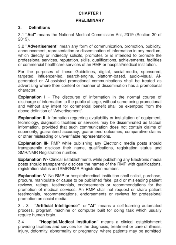 ANI's tweet photo. National Medical Commission (NMC) issues guidelines on ethical Advertising and Public Communication by hospitals/medical institutions and Registered Medical Practitioners. https://t.co/dFHFYmdA1t