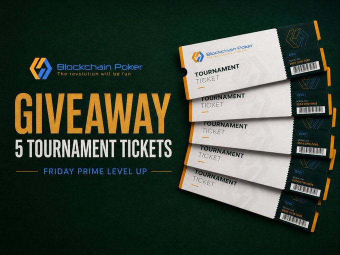 BlockchainPoker's tweet photo. 🎟 5 FRIDAY PRIME LEVEL UP TICKETS

Friday’s 1.5 LTC Level Up is coming and we’re covering the buy-in for 5 players 👀

🏆 1.5 LTC prize pool (≈$100)
🎟 0.075 LTC entry (≈$5)
🔥 5 winners

To enter:

→ Follow @BlockchainPoker
→ Like + repost
→ Reply with your exact Blockchain Poker nickname

📅 Tournament start: Friday, Oct 9, 19:30 UTC
⏰ Giveaway closes + winners announced: 17:30 UTC

The 5 winners will have their tickets credited directly to the Blockchain Poker nicknames submitted in the replies immediately after the draw.