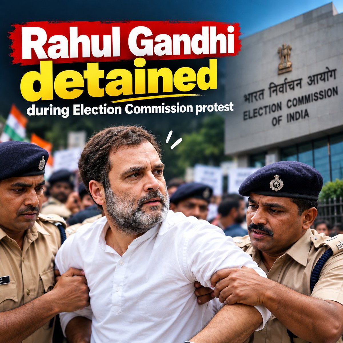 Brainwaves360's tweet photo. When questions about elections become questions about democracy, the whole country starts watching.🇮🇳
Rahul Gandhi and opposition leaders were detained again during protests over voter-list revisions.
What do you think—should political protests be given more space in a democracy? https://t.co/4aYPhQBKLB