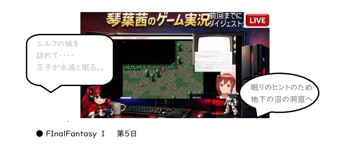 konno9konno9ko1's tweet photo. #琴葉茜 の #FinalFantasy1 ps版を Live. -play 実況--
1 前回で https://t.co/Lvj76GOZoM
カオス城をクリアしたが....
2 エルフの城・訪問まで進める
3 danjon 沼の洞窟
その後, 地下洞窟・湖から脱出
3.今回
https://t.co/4uRgH9CioD
Boss`戦するため
a'Channel
(22;15-45ころ放映
·3.3時間 https://t.co/quoB80IGi5