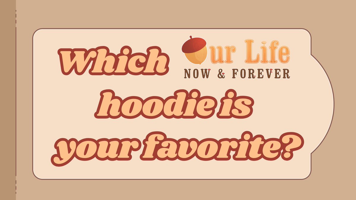 Patch_Games's tweet photo. OFFICIAL OUR LIFE: NOW &amp; FOREVER MERCH ⁉️ Yep, it's finally that time! 🍂

We're back on our merch game and need your help deciding which hoodie (yes, a new hoodie!) will head to production. There are four options to choose from and only one will be made. https://t.co/8PZKGGa0iP